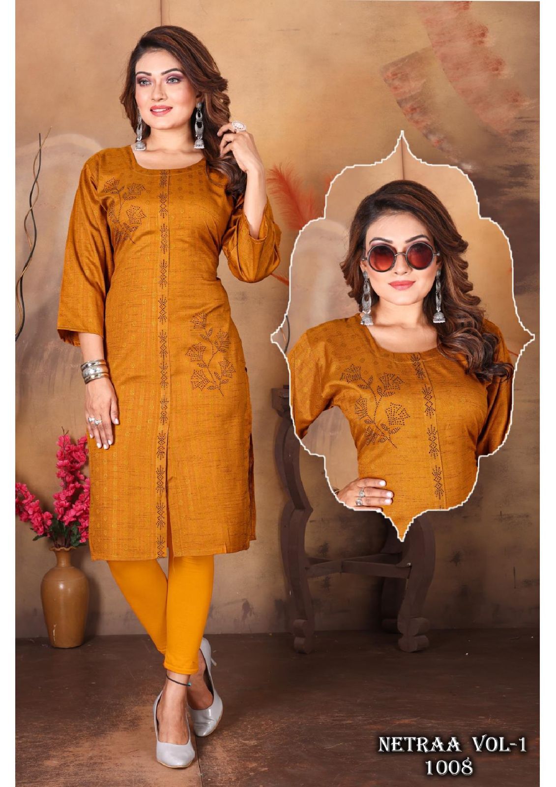 Jlf Netraa Vol 1 1001 To 1008 Designer Kurtis Catalog
